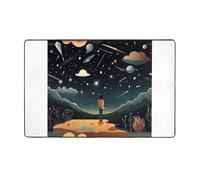 AKGFFDS Praying under the starry sky Printing Flannel Fabric Carpet 60x39in Floor Mat for Living Room, Office, Coffee Table, Bed, Balcony