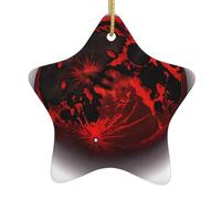 AKGFFDS Rare Blood Moon Printing Christmas Ceramic Star Pendant Festive and Creative Decoration Easy to hang
