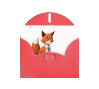 AKGFFDS Red Holiday greeting check blank card and pearl beautiful blank note block Clever Fox Printing