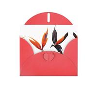 AKGFFDS Red Holiday greeting check blank card and pearl beautiful blank note block Colorful bird of paradise Printing