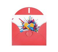 AKGFFDS Red Holiday greeting check blank card and pearl beautiful blank note block Colour clash Printing