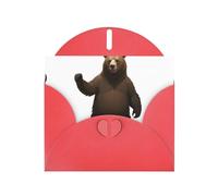 AKGFFDS Red Holiday greeting check blank card and pearl beautiful blank note block Data Bear Binary Printing