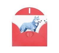 AKGFFDS Red Holiday greeting check blank card and pearl beautiful blank note block Data Breach Wolf Printing