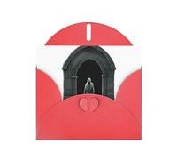 AKGFFDS Red Holiday greeting check blank card and pearl beautiful blank note block Devil's Grave Printing