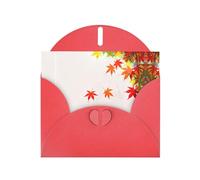 AKGFFDS Red Holiday greeting check blank card and pearl beautiful blank note block Falling maple leaves Printing