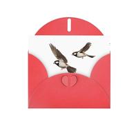 AKGFFDS Red Holiday greeting check blank card and pearl beautiful blank note block Freely flying sparrow Printing