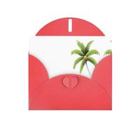 AKGFFDS Red Holiday greeting check blank card and pearl beautiful blank note block Hainan Coconut Tree Printing