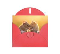 AKGFFDS Red Holiday greeting check blank card and pearl beautiful blank note block Intimate mice Printing