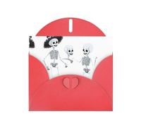 AKGFFDS Red Holiday greeting check blank card and pearl beautiful blank note block Invisible Skeleton Printing