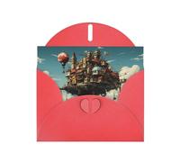 AKGFFDS Red Holiday greeting check blank card and pearl beautiful blank note block Levitating Cities Printing