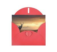 AKGFFDS Red Holiday greeting check blank card and pearl beautiful blank note block Lonely Animals Printing