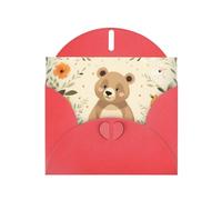 AKGFFDS Red Holiday greeting check blank card and pearl beautiful blank note block Lost Bear Printing