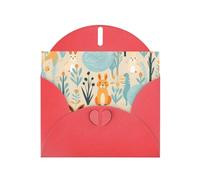 AKGFFDS Red Holiday greeting check blank card and pearl beautiful blank note block Lots of rabbits Printing