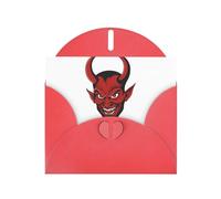 AKGFFDS Red Holiday greeting check blank card and pearl beautiful blank note block The devil horn Printing