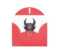 AKGFFDS Red Holiday greeting check blank card and pearl beautiful blank note block The devil smiles on the face of the tiger Printing