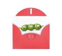 AKGFFDS Red Holiday greeting check blank card and pearl beautiful blank note block Three cute peas Printing
