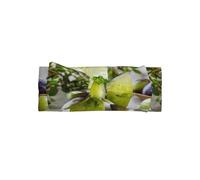 AKGFFDS Refreshing green plum drink Printing Baby Bow Headband - Soft, Skin-Friendly, and Stretchy Polyester Headband for Infants 0-6 Months