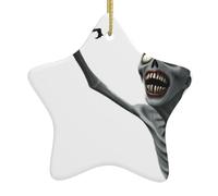 AKGFFDS Slim zombie Printing Christmas Ceramic Star Pendant Festive and Creative Decoration Easy to hang