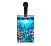 AKGFFDS Submarine Coral Rays Printing Luggage tag Type Luggage identifier Suitable for Both Men and Women, Printed with Multifunctional and Cute Tags
