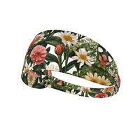 AKGFFDS Sweet bouquet Printing Elastic Exercise Headband Sports Head Tie for Men and Women, Soft, Quick-Dry