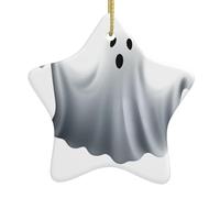 AKGFFDS The floating ghost Printing Christmas Ceramic Star Pendant Festive and Creative Decoration Easy to hang