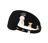 AKGFFDS The story of people and dogs Printing Elastic Exercise Headband Sports Head Tie for Men and Women, Soft, Quick-Dry