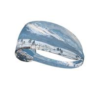 AKGFFDS Train under the snowy mountains Printing Elastic Exercise Headband Sports Head Tie for Men and Women, Soft, Quick-Dry
