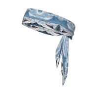 AKGFFDS Train under the snowy mountains Printing Sports Head Tie Headband for Men and Women, Soft & Breathable Moisture Wicking Athletic