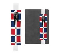 AKGFFDS White Dominican Republic Printing PVC Leather Pencil case Bookmark 2-in-1 Anti Slip Storage Essential for Travel Accounts
