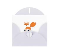 AKGFFDS White Holiday greeting check blank card and pearl beautiful blank note block Cartoon orange fox Printing