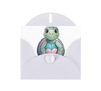 AKGFFDS White Holiday greeting check blank card and pearl beautiful blank note block Colorful little turtle Printing
