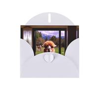 AKGFFDS White Holiday greeting check blank card and pearl beautiful blank note block Cute Alpaca Printing