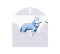 AKGFFDS White Holiday greeting check blank card and pearl beautiful blank note block Data Breach Wolf Printing