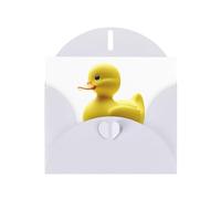 AKGFFDS White Holiday greeting check blank card and pearl beautiful blank note block Flat-mouthed little yellow duck Printing