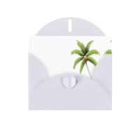 AKGFFDS White Holiday greeting check blank card and pearl beautiful blank note block Hainan Coconut Tree Printing