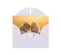 AKGFFDS White Holiday greeting check blank card and pearl beautiful blank note block Intimate mice Printing