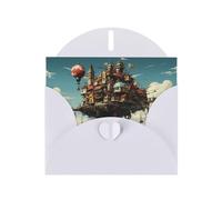 AKGFFDS White Holiday greeting check blank card and pearl beautiful blank note block Levitating Cities Printing