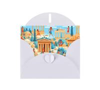 AKGFFDS White Holiday greeting check blank card and pearl beautiful blank note block life of the ancients Printing