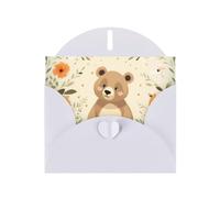 AKGFFDS White Holiday greeting check blank card and pearl beautiful blank note block Lost Bear Printing