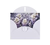 AKGFFDS White Holiday greeting check blank card and pearl beautiful blank note block Lots of violets Printing