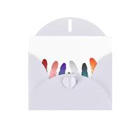 AKGFFDS White Holiday greeting check blank card and pearl beautiful blank note block Seven-root colored feathers Printing