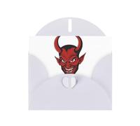 AKGFFDS White Holiday greeting check blank card and pearl beautiful blank note block The devil horn Printing