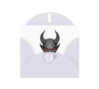 AKGFFDS White Holiday greeting check blank card and pearl beautiful blank note block The devil smiles on the face of the tiger Printing