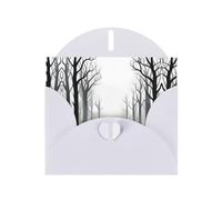 AKGFFDS White Holiday greeting check blank card and pearl beautiful blank note block The endless grey forest Printing