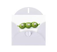 AKGFFDS White Holiday greeting check blank card and pearl beautiful blank note block Three cute peas Printing