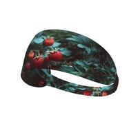 AKGFFDS Wild strawberries in the forest Printing Elastic Exercise Headband Sports Head Tie for Men and Women, Soft, Quick-Dry