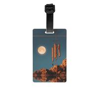 AKGFFDS Wind Chimes Under The Moon Printing Luggage tag Type Luggage identifier Suitable for Both Men and Women, Printed with Multifunctional and Cute Tags