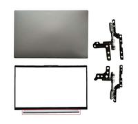 AKGIFT Laptop Lcd Top Back Rear Silver and Front Bezel Cover Case Compatible for Lenovo ideapad 5 15IIL05 15ARE05 15ITL05 5CB0X56071 and Hinges