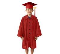 Akgukrseh 2 Piece Graduation Set For Kids Cap And Gown UK Student Robe 2Pcs Nursery Academic Kindergarten Preschool 2026 Children Outfit Toddler Ceremony Costume Sets 2-12 Years (Red,9-10 Years)