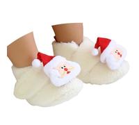 Akgukrseh Baby Boys Girls First Walking Shoes Infant Toddler Cartoon Trainers Indoor Slippers Cute Festive 1St Christmas Brown Reindeer Boy 2.5 Slipper Socks Kids 2-3 Years (A #White,3)